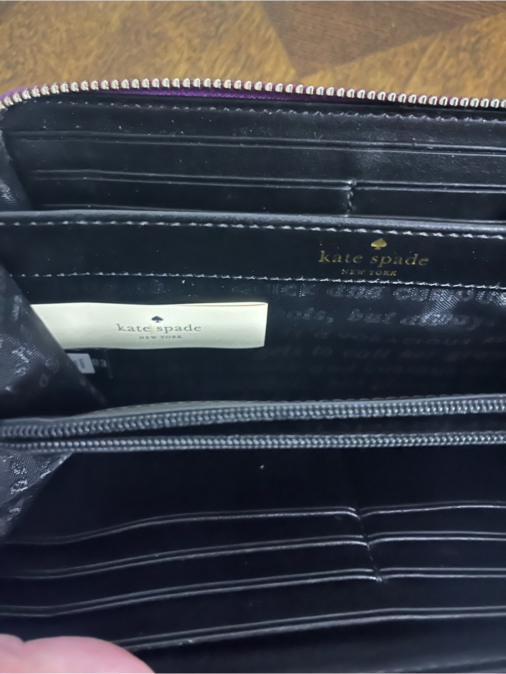 kate spade Holographic Magenta Zip-Around Wallet - Picture 4 of 11